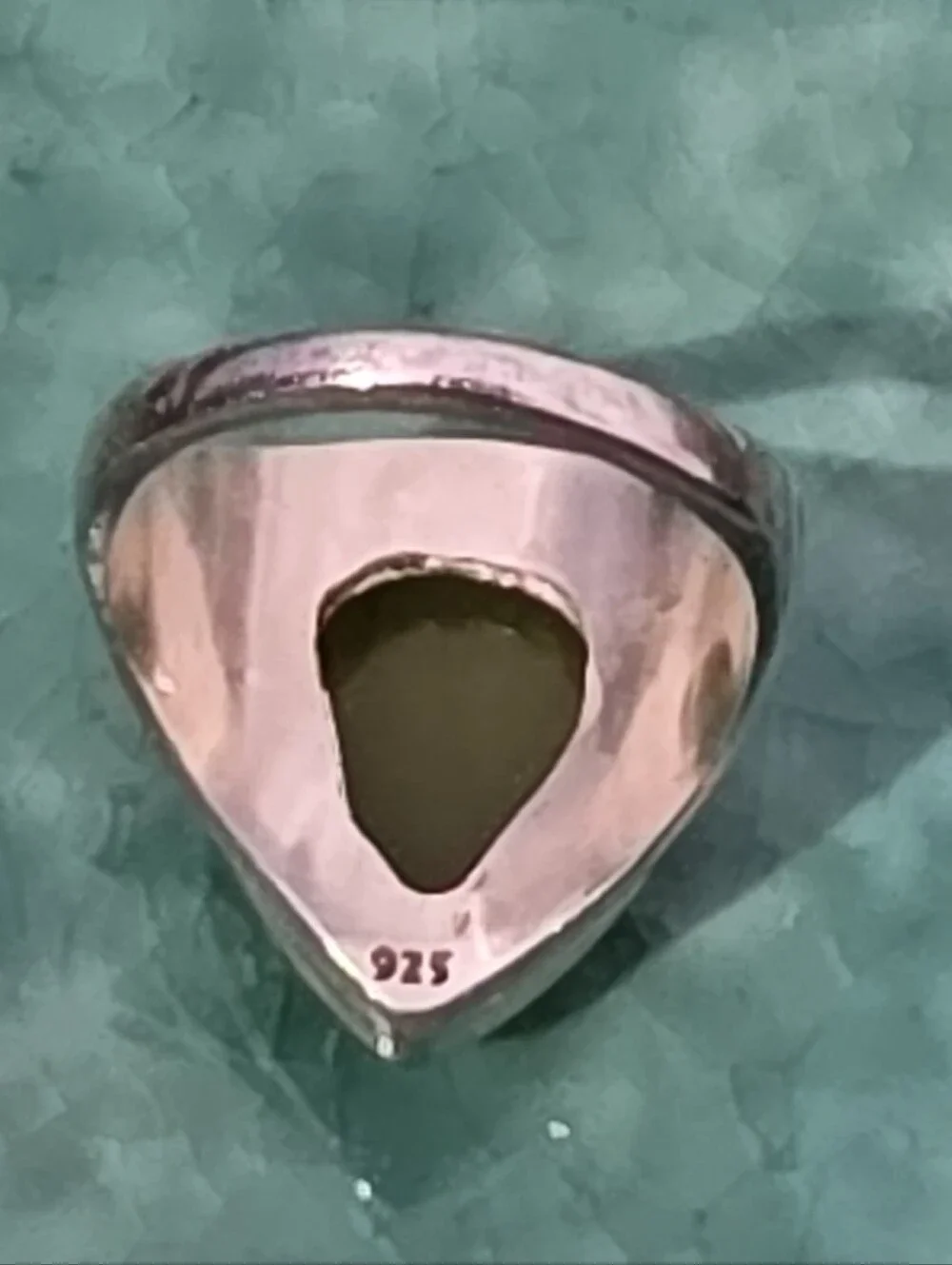 Olive Green Chalcedony Gemstone Ring In 925 Sterling Silver (9.5)